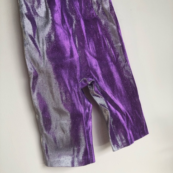 AREA Crystal Strap Bodysuit Silver Violet Purple S - Picture 9 of 10
